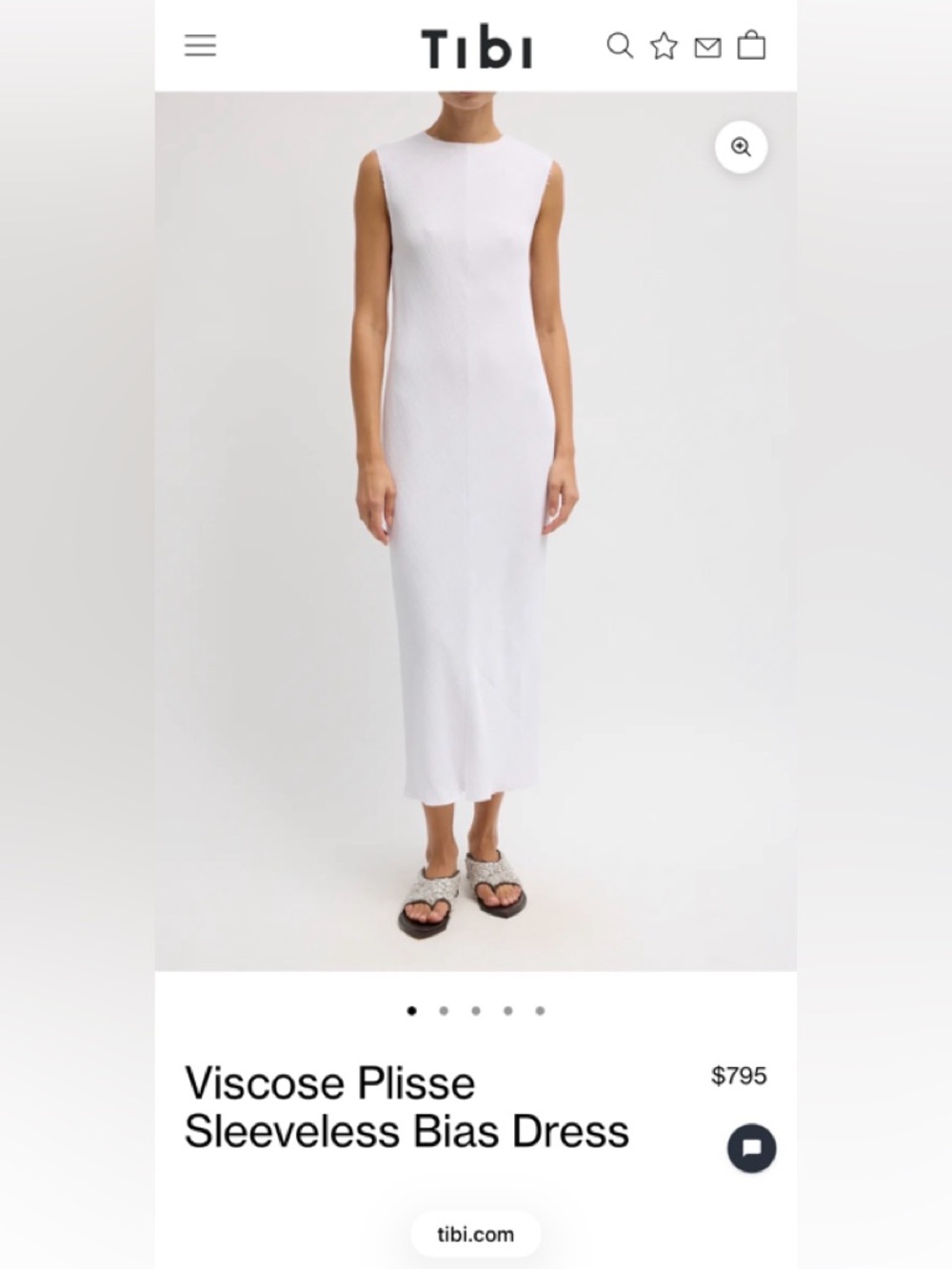 Tibi Viscose Plisse Sleeveless Bias Dress - Picture 2 of 3